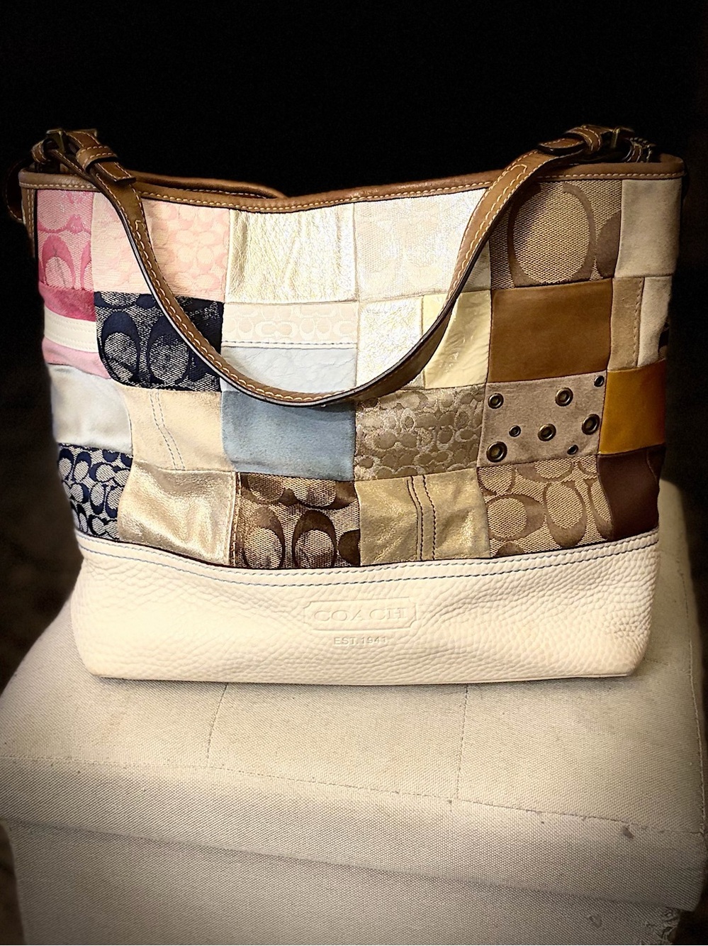 ✨ Authentic Coach Signature Patchwork Bag – Style 2191